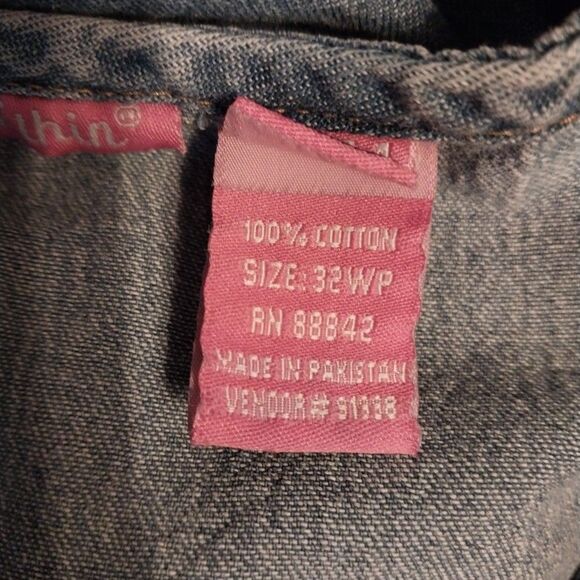 Woman Within Denim Dress Plus Sz 32WP Blue Prairie Grandmacore Country Farmhouse - Picture 6 of 6